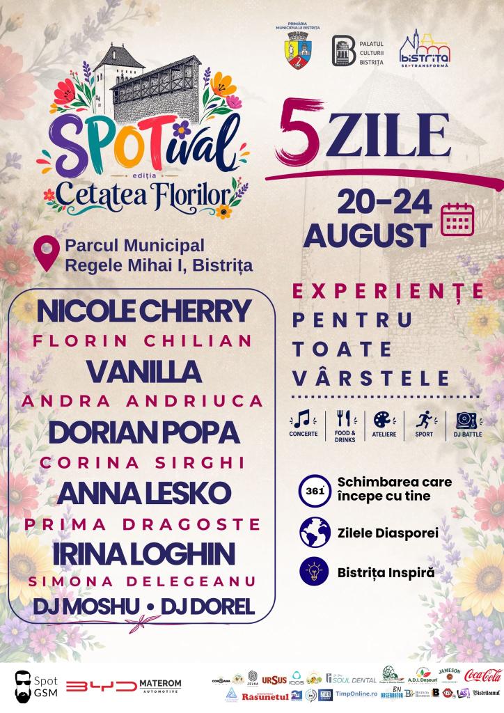 В Бистрице-Нăsăуд с 20 по 24 августа 2026 года пройдет фестиваль SPOTival с концертами, спортом и поддержкой местного бизнеса