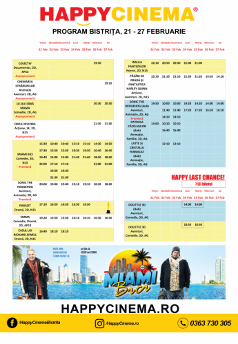 Hai La Film Program Happy Cinema 21 27 Februarie Răsunetul