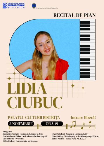 Recital de pian la Palatul Culturii cu solista Lidia Ciubuc