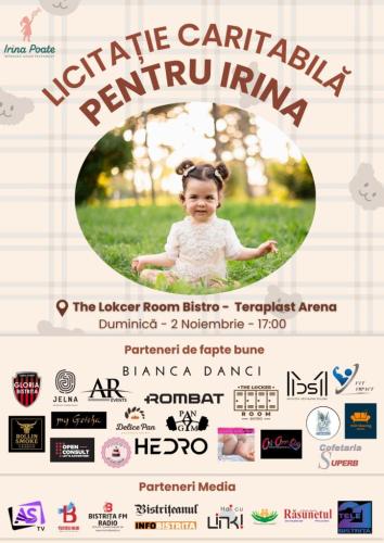Alături de Irina, în 2 noiembrie, la TeraPlast Arena! Căutăm parteneri pentru fapte bune!